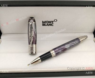 Replica Mont Blanc Pen Daniel Defoe Rollerball Pen Silver Clip